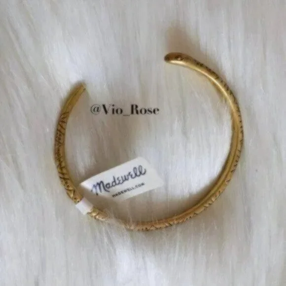 NWT Madewell Snake Bracelet Gold Brass Cuff - Picture 3 of 4